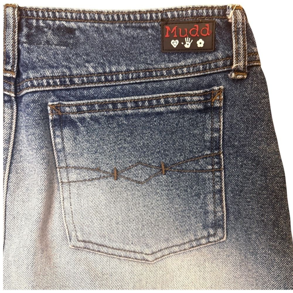 Mudd Denim Mini Skirt Jrs Sz 9 29x14 Low Rise Y2K 2000s Vintage Gen Z Aesthetic - Picture 10 of 12